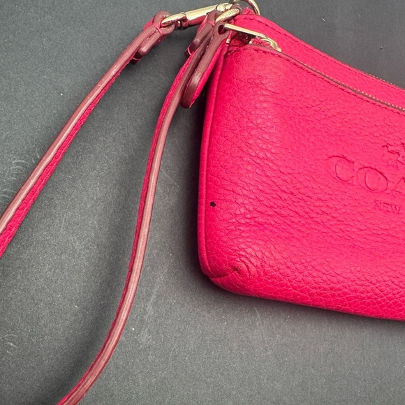 Coach Pink Leather Wristlet very clean tiny spot - Picture 5 of 5